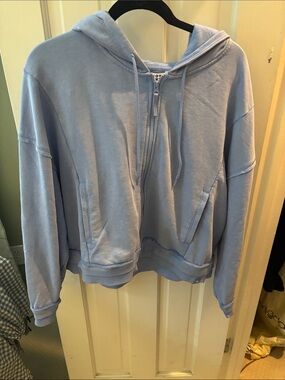 JoyLab Light Blue Full‑Zip Hooded Sweatshirt